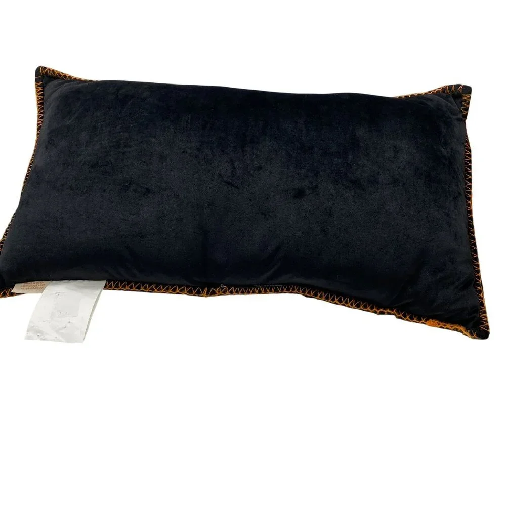 Stratford home velour Trick or Treat halloween pillow decor plush black spell ou